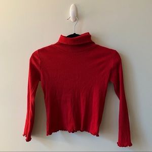 Red cropped turtle neck